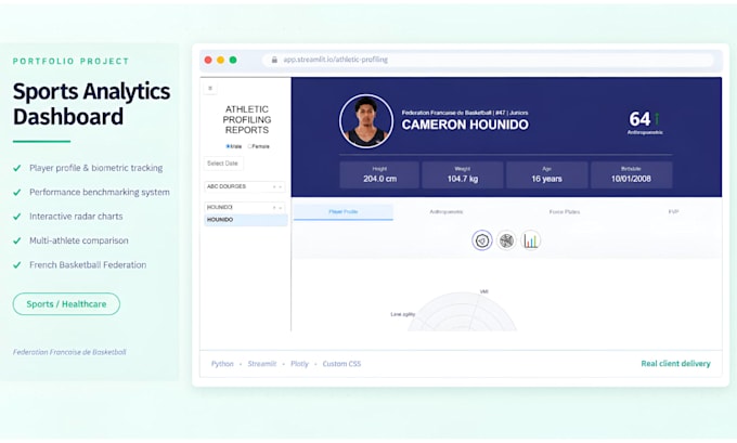 build custom python dashboards and streamlit apps