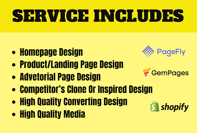 Create a one product dropshipping shopify store, landing page pagefly ...