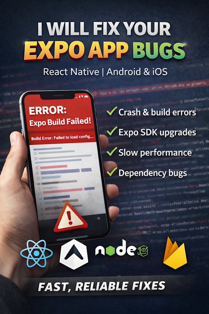 fix bugs review code in your react native expo applications