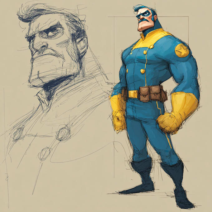draw a superhero or character concept