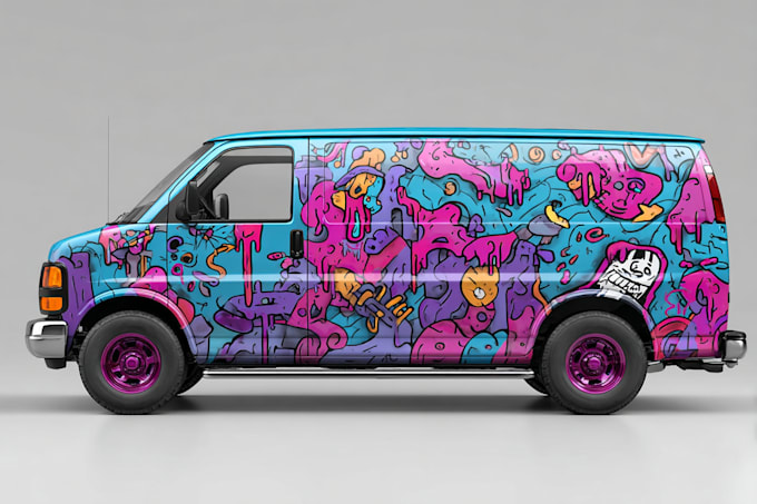 do car wrap design, vehicle sticker or decals wraps design