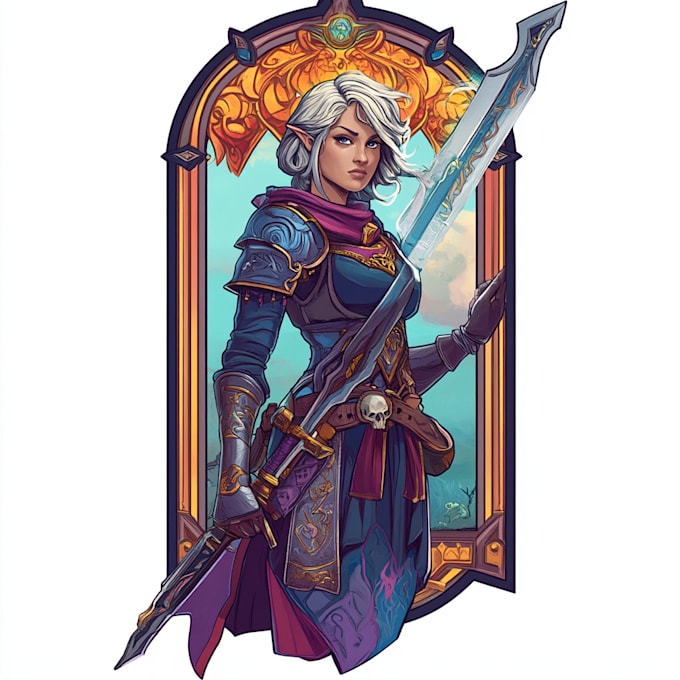 design an animated fantasy, rpg, mmorpg, sci fi game logo