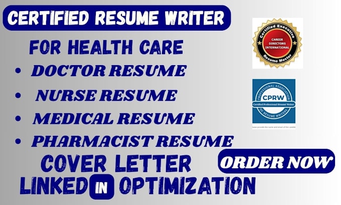 provide professional healthcare, medical and nursing resume, CV writing service