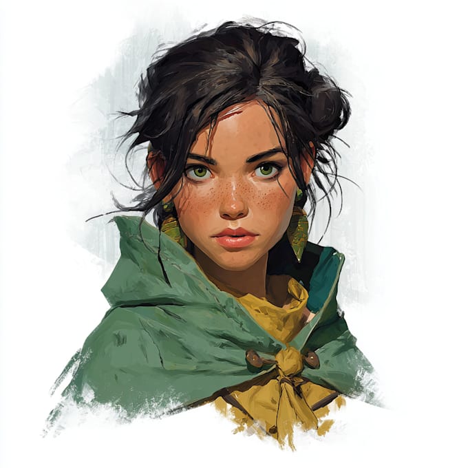 make fantasy character portrait in my style