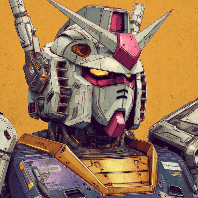 draw gundam, transformer, robot, armor, mecha art style