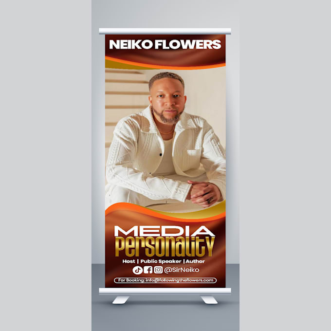 design a rull up banner, retractable banner
