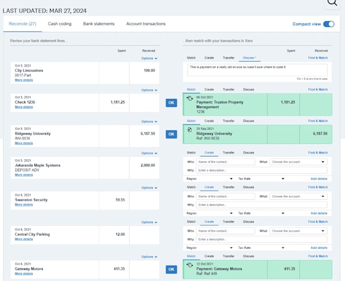 do xero cleanup and bank reconciliation