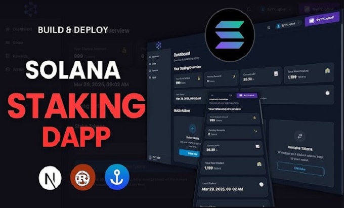 develop solana staking website, solana presale website with smart contract