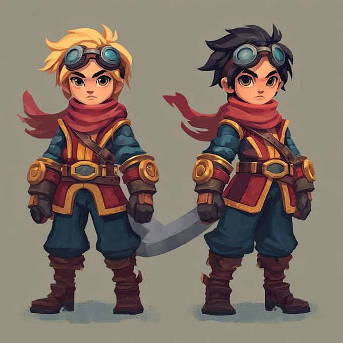 draw 2d game character for game art