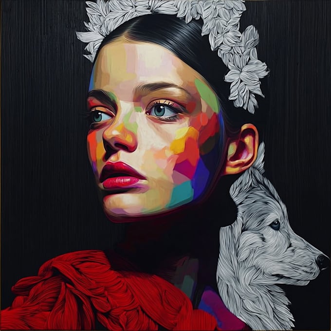 paint expressive colorful abstract portraits