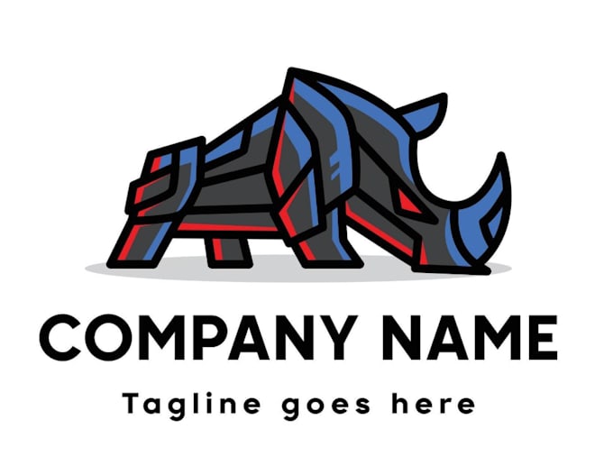 creative rhino logo design