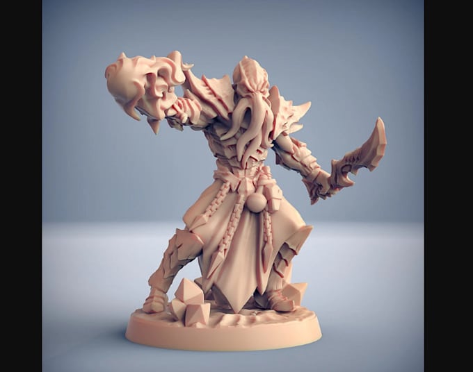 3d miniature custom character design action figure articulated for 3d printing