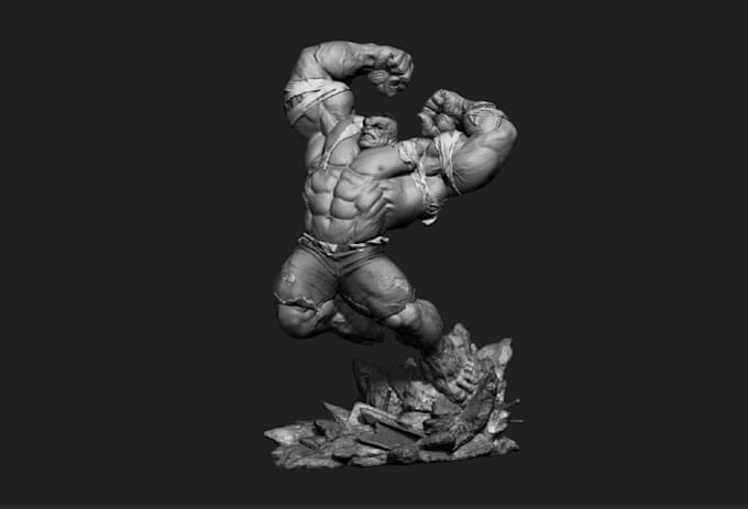 scuplt 3dcharacter model,action figure,creature,statue in zbrush for 3d printing