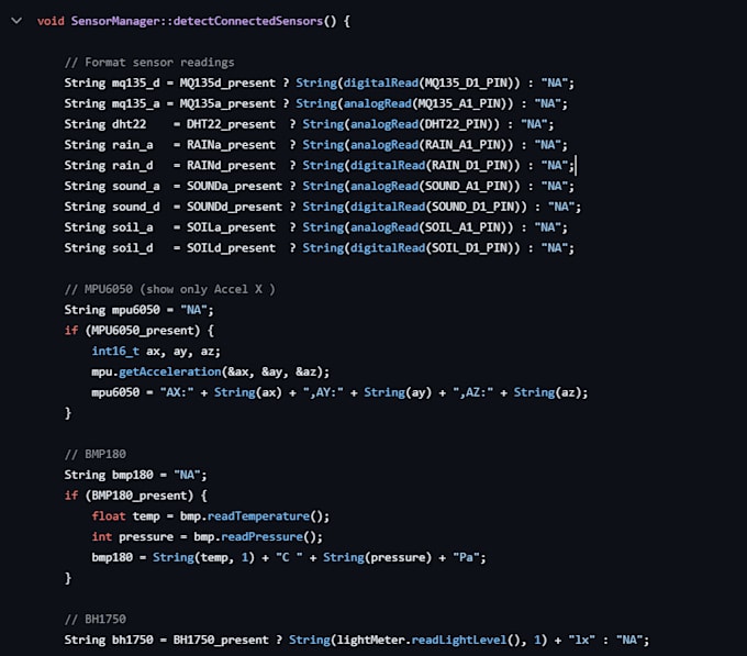 write firmware for any embedded system project in c