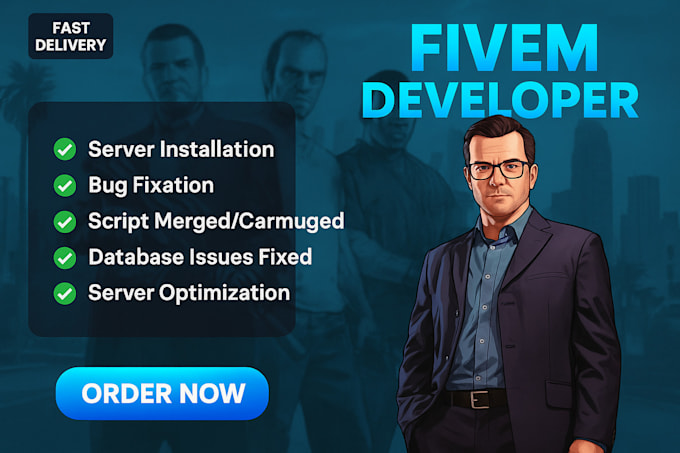 be your fivem developer for custom scripts, bug fixes, and server setup
