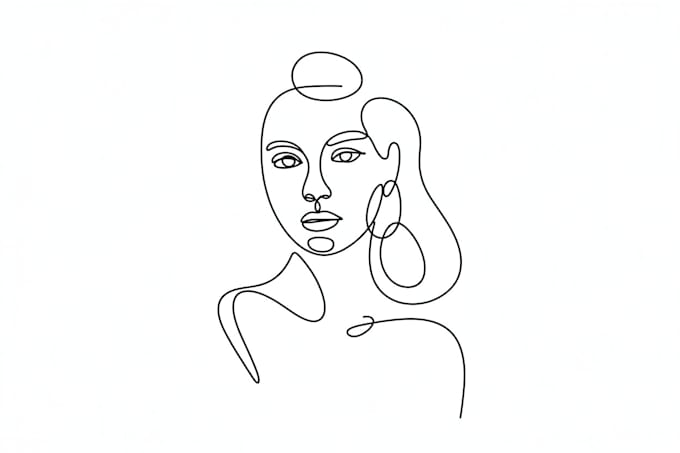 draw modern minimal line art illustration