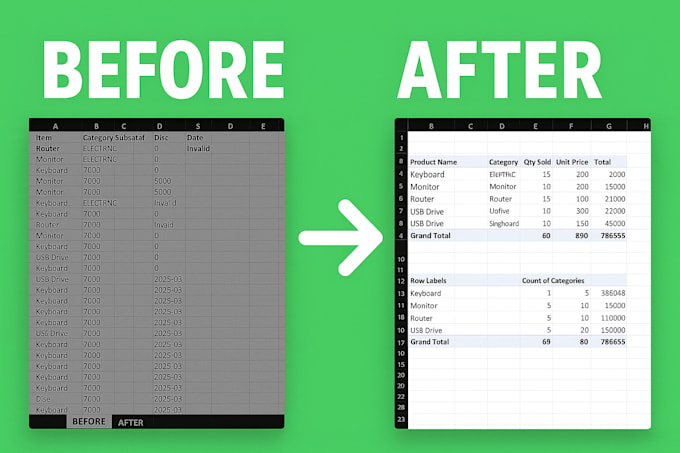 clean format and fix your excel sheet