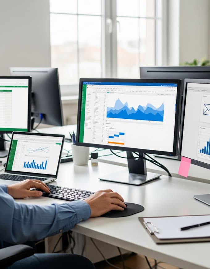 accurate data entry, excel tasks, email handling, and social media management