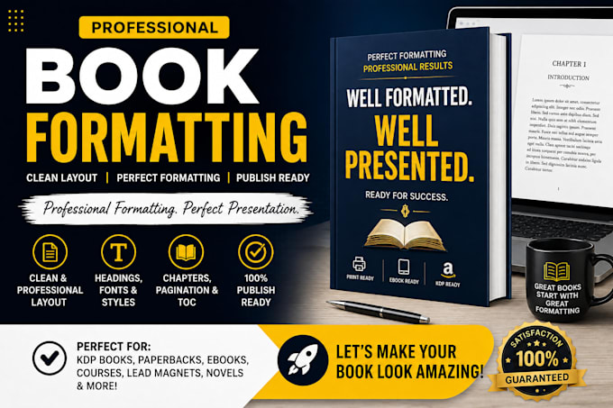 do paperback formatting, kindle ebook formatting and typesetting, ebook editing