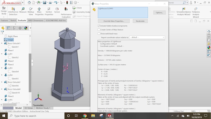 create a 3d model or drawing of any part in solidworks