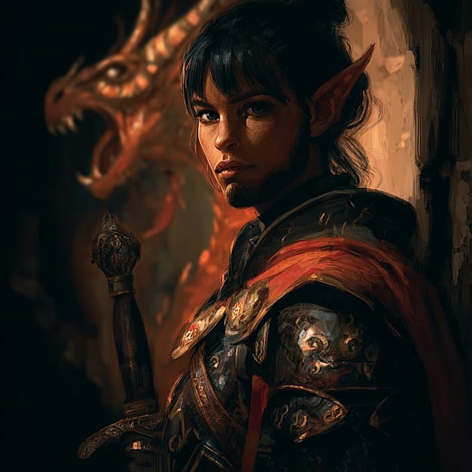 draw your dark fantasy dnd character illustration