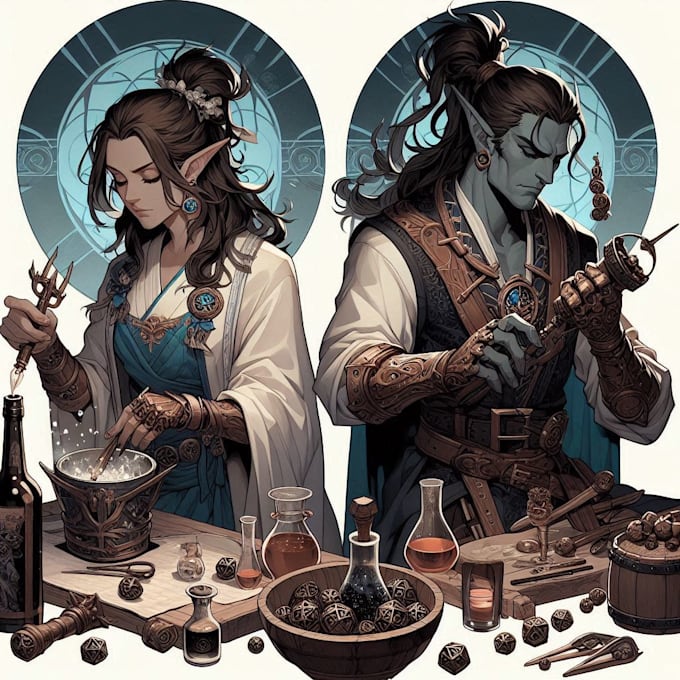 Do a stunning dnd character art illustration for you by Peney_mstoer ...