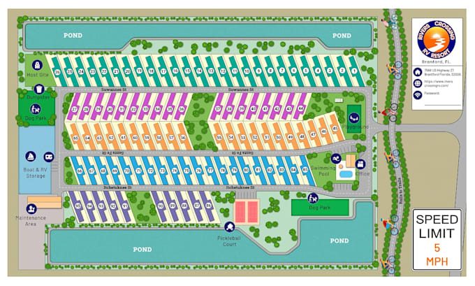 illustrate vector plot, plat, rv parking, site, or property map design