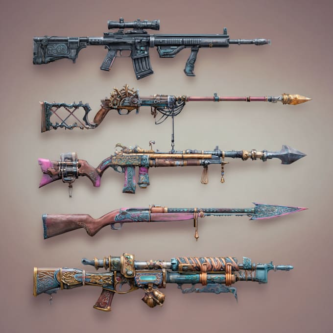 design and paint weapons and props