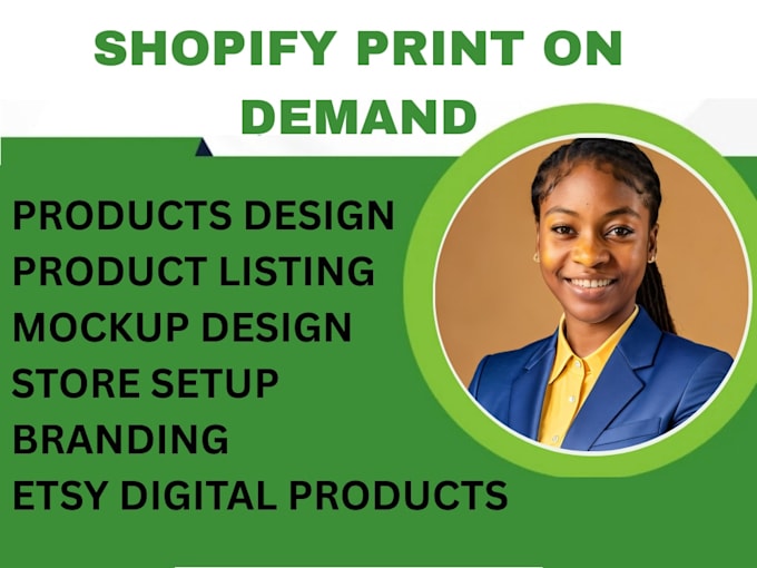 create shopify website design shopify print on demand etsy products listing