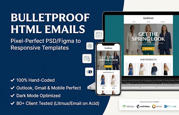 design editable klaviyo, mailchimp, and brevo email template
