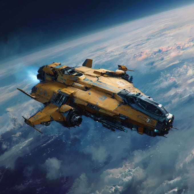 draw custom spaceship sci fi steampunk nft