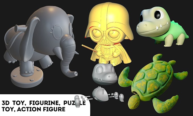 3d printable toy, 3d figurine, action figure, plush toy, puzzle toy, 3d statue