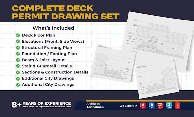 design professional deck addition drawings for city permit