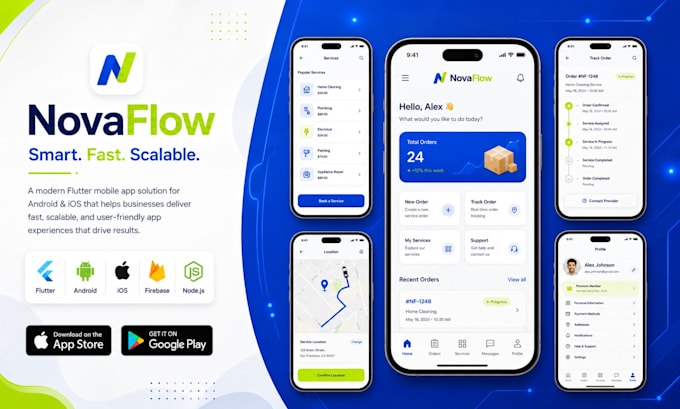 do mobile app development, android and ios app creation as a flutter developer