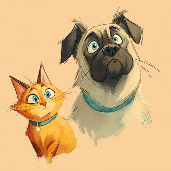 draw pet portrait with disney style