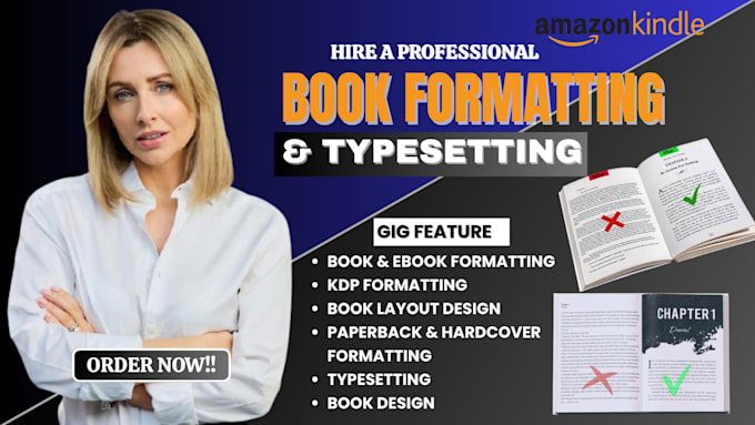 do book formatting, book layout design, kindle ebook format