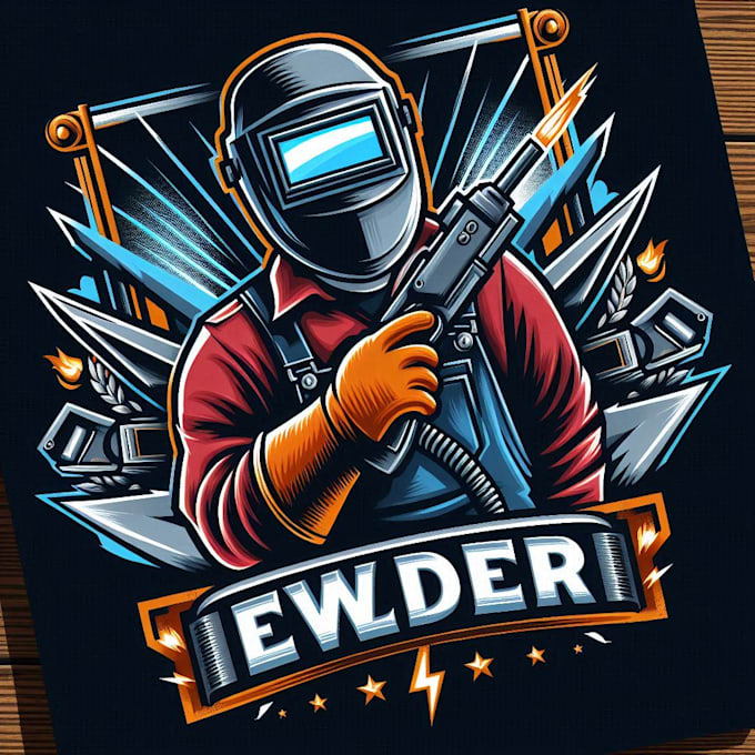 design high quality welder mascot logo with t shirt design