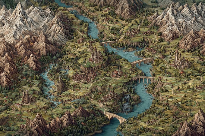 draw a custom map for fantasy, scifi, book