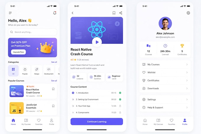build modern mobile app UI using react native