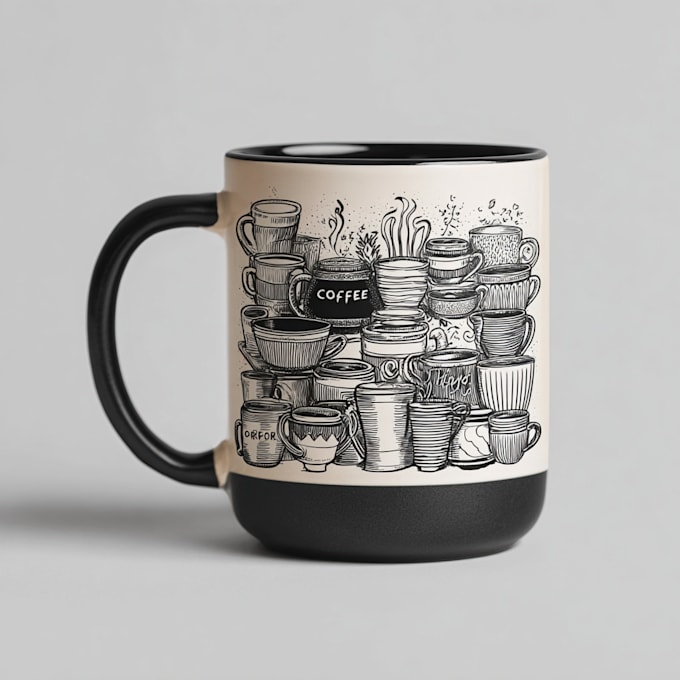 create custom vector mugs and coffee mugs new designs