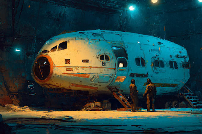 design spaceship, sci fi illustration and sci fi art