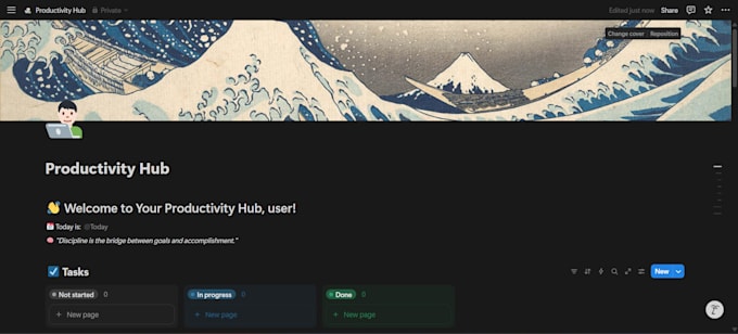 create a custom notion template for productivity or business