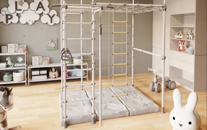 recreate 3d kids playground,childrens play area,nursing room,interior layout,cgi