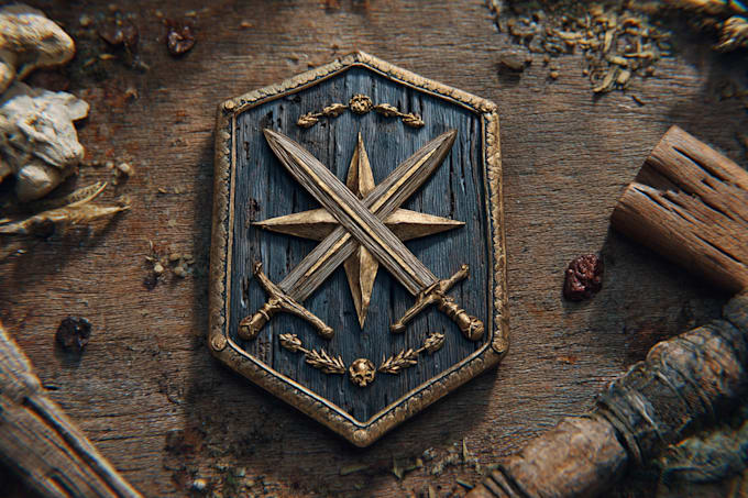 make a professional fantasy, rpg, medieval and rustic logo