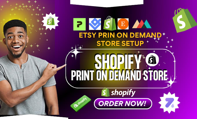 do shopify pod, shopify print on demand store, etsy pod with printify prinful