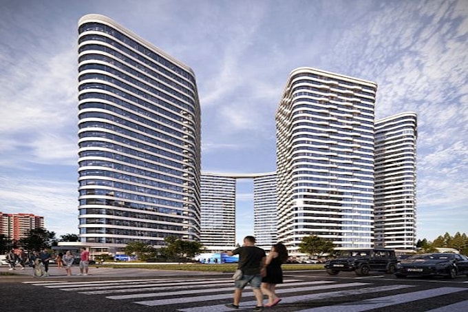 High Rise Multi Family Example 3d condo house rendering, high rise, multifamily, urban living, real ...
