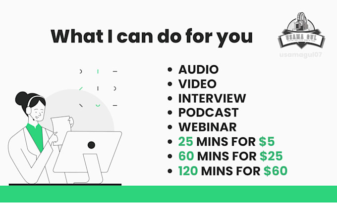 do audio video podcast, youtube, and interview transcription