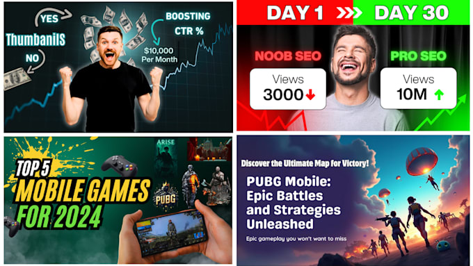 design eye catching youtube thumbnail to boost views
