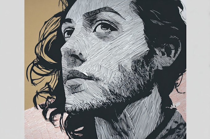 create a portrait print linocut