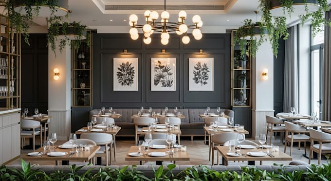do 3d restaurant interior design, bar, cafe, lounge, spa, wine room, bakery